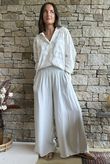 Basso Shirring Wide Leg Pant Clay